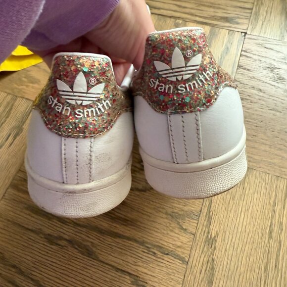*LIMITED EDITION* ADIDAS Stan Smith w/ Sparkly Heel Tab - Size 9 - Picture 5 of 5